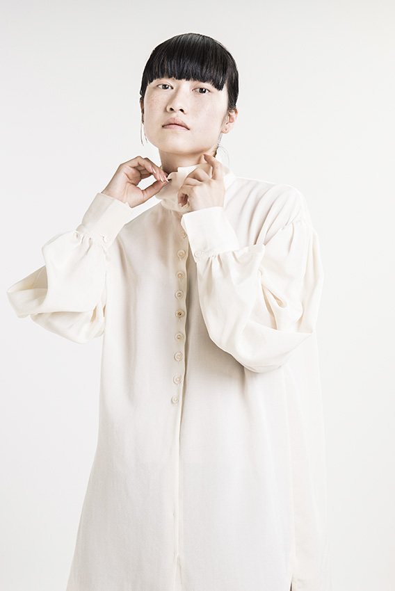 GotoAsato travelling18 White Silk Shirt